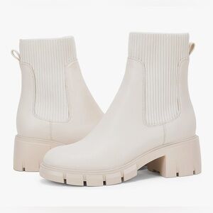 NEW Platform Lug Sole Ankle Boots Chunky Block Heel Seam Booties 7.5